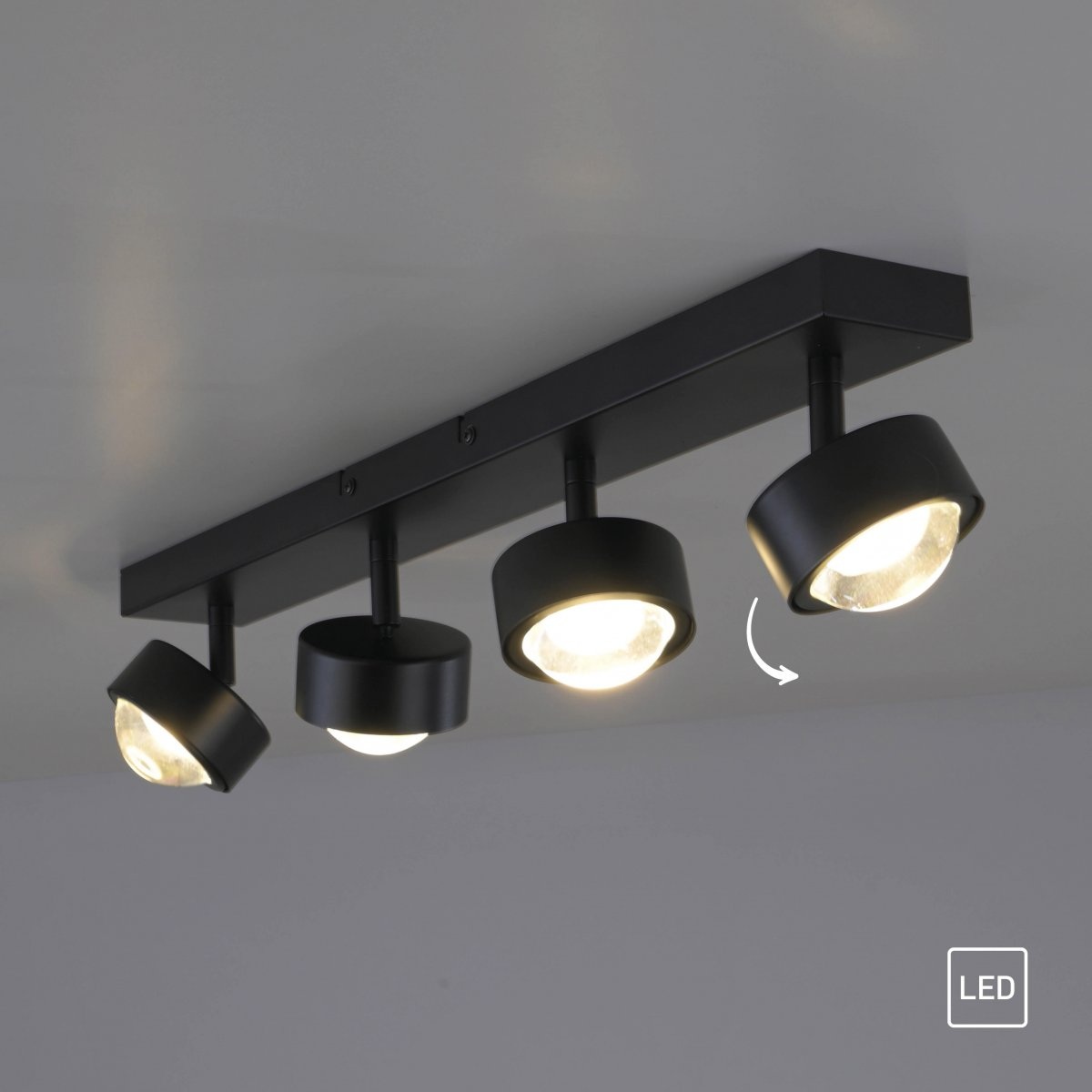 SCHÖNER WOHNEN-Kollektion LED Deckenleuchte KULU, schwarz, 4-flammig – Bild 2
