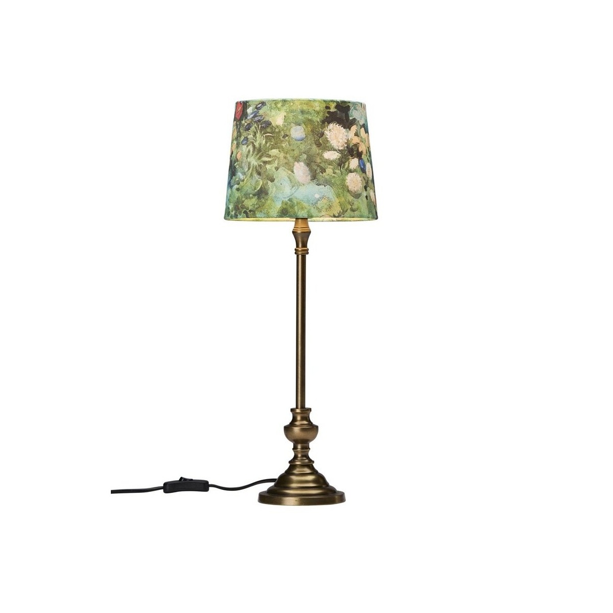 PR Home 27239-20-1161 Tischleuchte Andrea Messing Antik Schirm Bunt – Bild 2