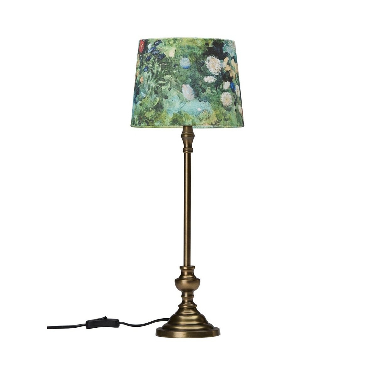 PR Home 27239-20-1161 Tischleuchte Andrea Messing Antik Schirm Bunt