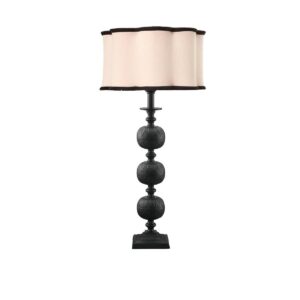 PR Home 3855703-111 Tischleuchte Flory Natur Schwarz 70cm